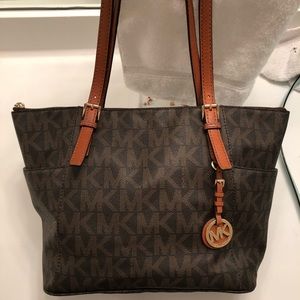 Michael Kors Logo Brown Tote Bag Purse